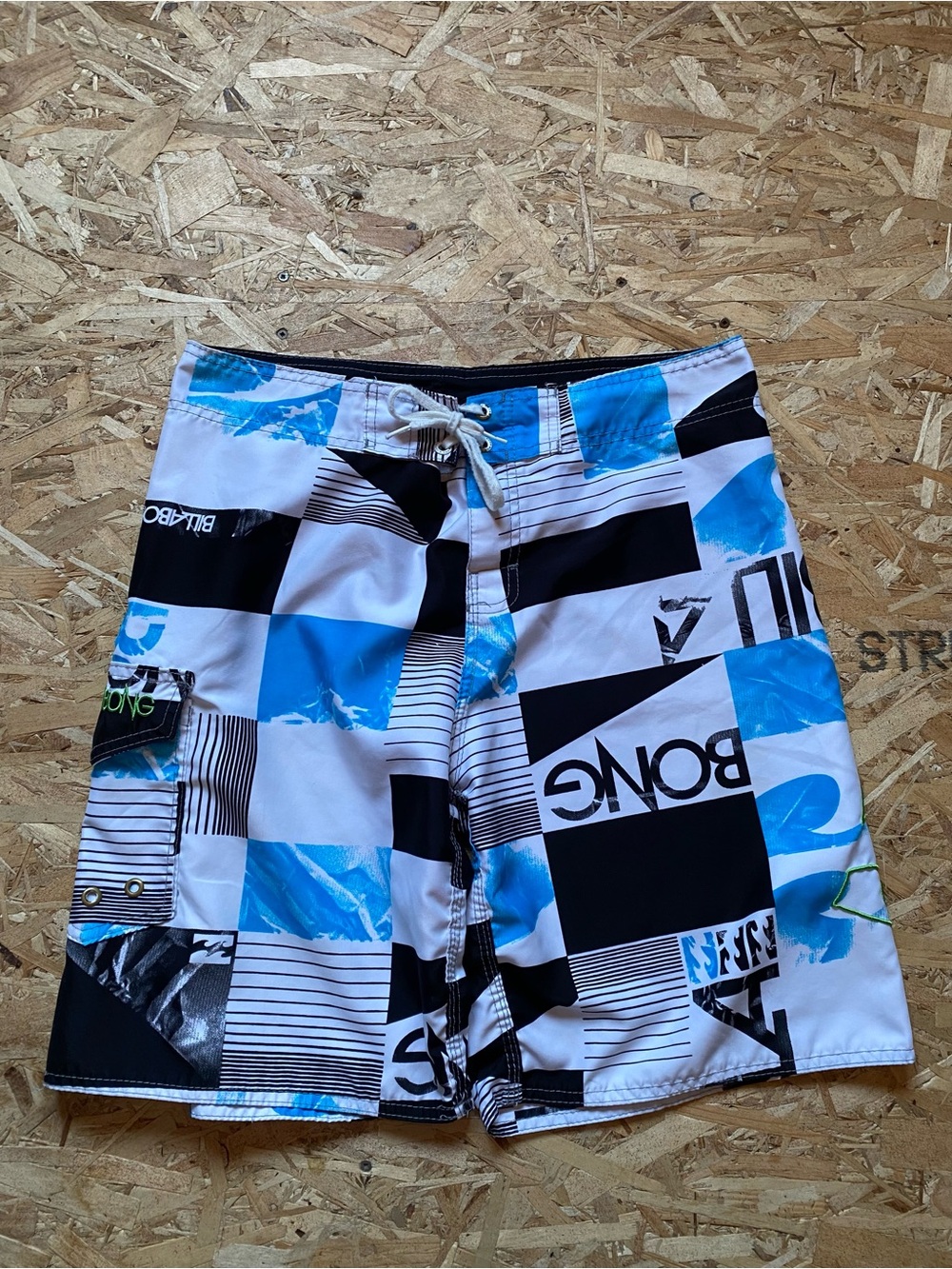 Billabong Men’s Blue & Black Check Print Board Shorts